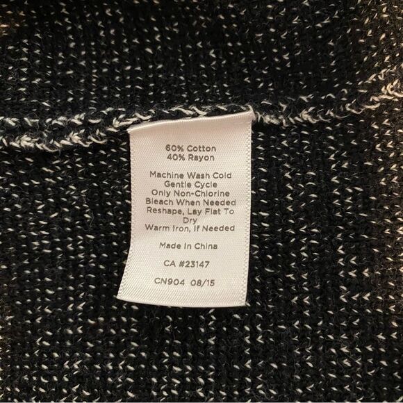 NWOT Talbots Black White Double Front Zip Front Long Jacket Dress Sweater SZ M - Picture 8 of 9